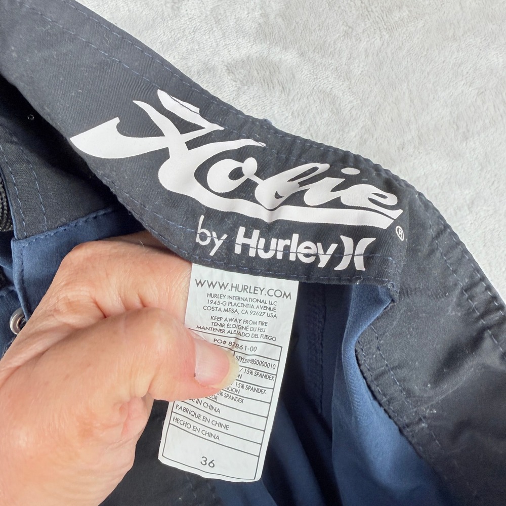 Hobie by Hurley Mens‎ Navy Blue Board Shorts Swim Trunks Size 36 HB5000010 - Picture 6 of 6